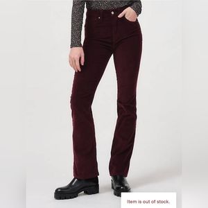 Levi's women's high waist boot cut corduroys in maroon size 25